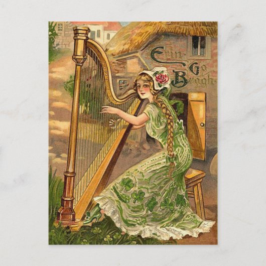 Irish Harp St. Patrick's Day Postcards Postkarte (Vorderseite)