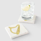 Irish Harp Steinuntersetzer (Seitenansicht)