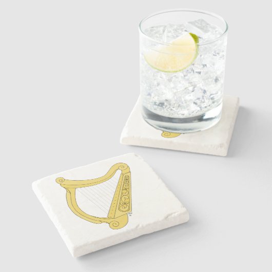 Irish Harp Steinuntersetzer (Seitenansicht)