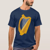 Irish Harp Symbol blauer Hintergrund T-Shirt (Vorderseite)