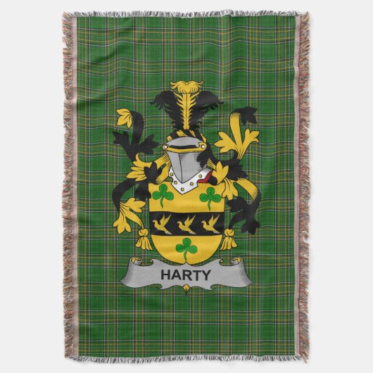 Irish Harty oder O_Haherty Coat of Arms Family Cre Decke (Vorderseite Vertikal)