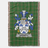 Irish Hassett oder Hasset Coat of Arms Familienwap Decke (Vorderseite Vertikal)