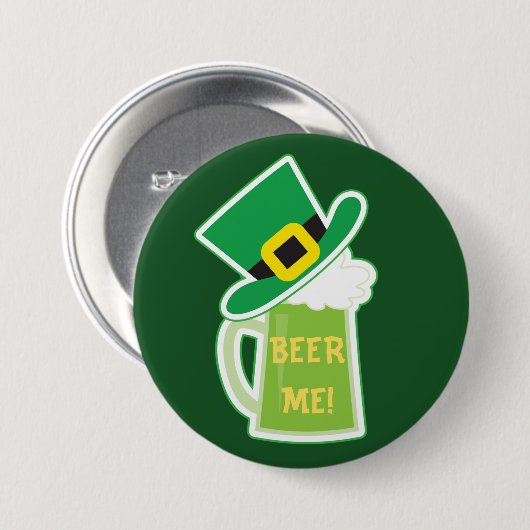 Irish Hat Beer Tasse Button (Vorne & Hinten)