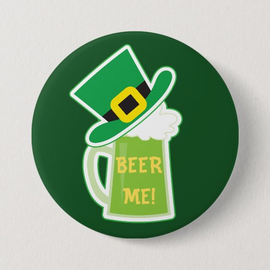 Irish Hat Beer Tasse Button (Vorderseite)