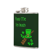 Irish Hat und Kleeblatt Flachmann (Links)