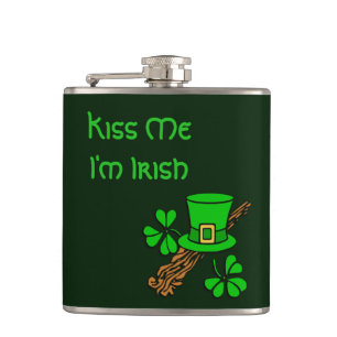 Irish Hat und Kleeblatt Flachmann
