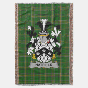 Irish Hatfield Coat of Arms Familienwappen Irland Decke