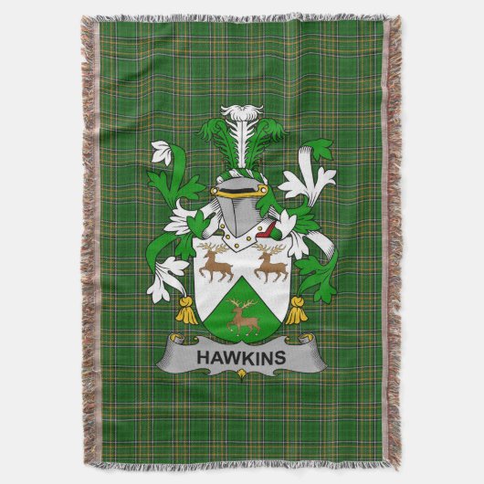 Irish Hawkins oder Haughan Coat of Arms Family Cre Decke (Vorderseite Vertikal)