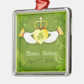 Irish Heart Wedding Keepake für Neugeborene Silbernes Ornament (Links)
