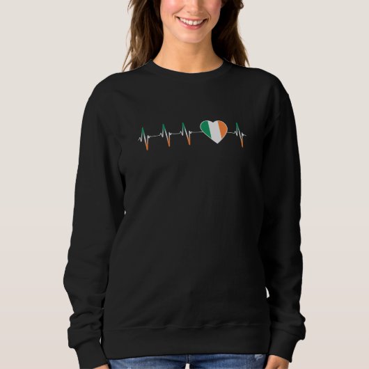 Irish Heartbeat I Liebe Ireland Flag Herzenpris Sweatshirt (Vorderseite)