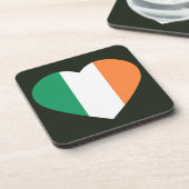 Irish Heartflag Küstenlinie Getränkeuntersetzer (Linke Seite)
