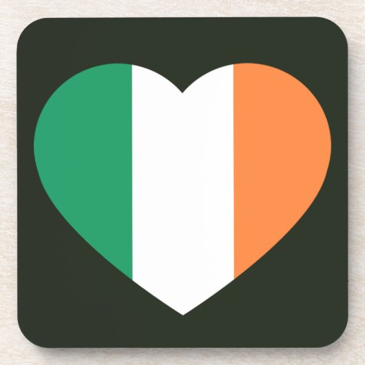 Irish Heartflag Küstenlinie Getränkeuntersetzer (Vorderseite)