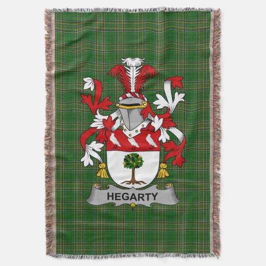 Irish Hegarty oder O_Hagerty Coat of Arms Family C Decke (Vorderseite Vertikal)