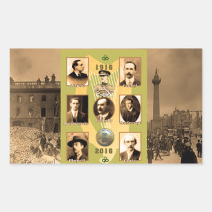 Irish Heroes-Bild für Rectangle-Stickers-Glossy Rechteckiger Aufkleber