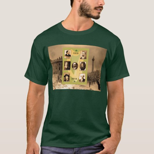 Irish Heroes Image for Men-Dark-T - Shirt-Green T-Shirt (Vorderseite)