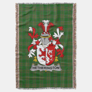 Irish Hetherington Coat of Arms Familienwappen Ire Decke