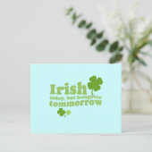 IRISH HEUTE HUNGOVER MORGEN POSTKARTE (Stehend Vorderseite)