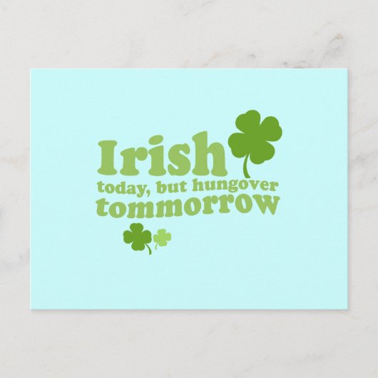 IRISH HEUTE HUNGOVER MORGEN POSTKARTE (Vorderseite)