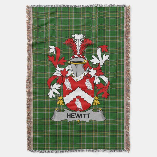 Irish Hewitt Coat of Arms Familienwappen Irland Decke (Vorderseite Vertikal)