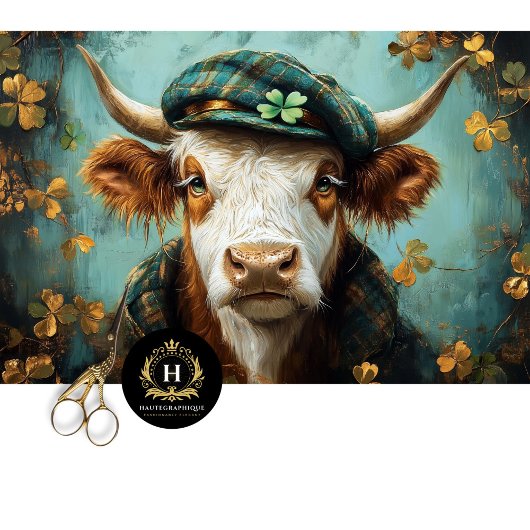 Irish Highland Cow Rustic Boho Farmhouse Decoupage Seidenpapier