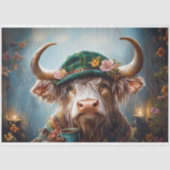 Irish Highland Cow Rustic Boho Farmhouse Decoupage Seidenpapier (Vorderseite)