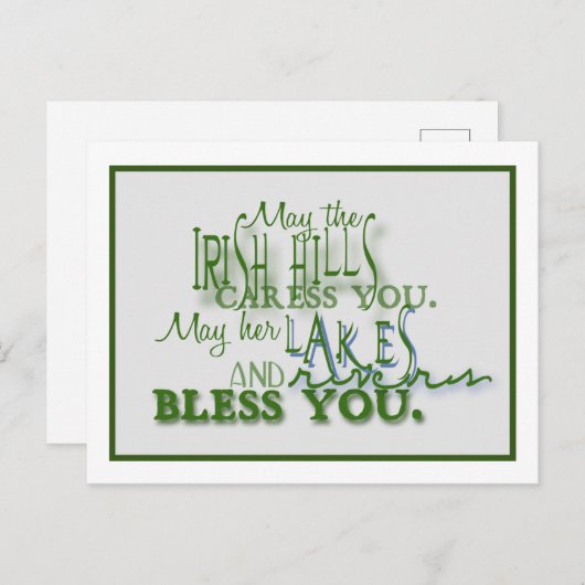 Irish Hills Blessing Postkarte (Vorne/Hinten)