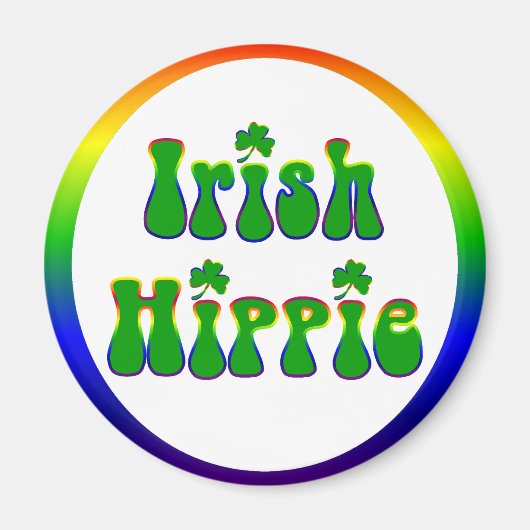 Irish Hippie Round Magnet (Vorne)
