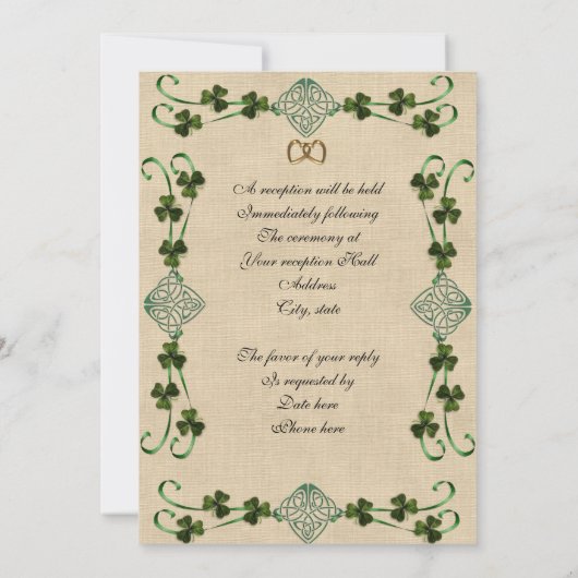 Irish Hochzeit Einladung Unity Knoten (Rückseite)