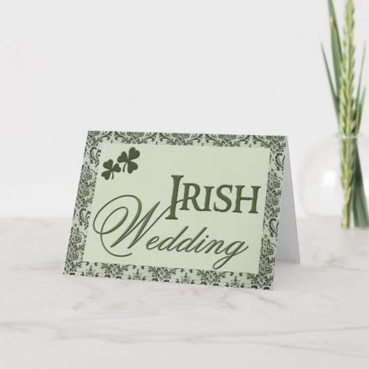 Irish Hochzeitskarte mit Kleeblättern Karte (Vorderseite)