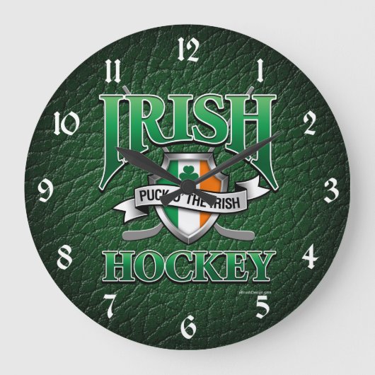 Irish Hockey Große Wanduhr (Vorderseite)