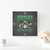 Irish Hockey Quadratische Wanduhr (Zuhause)