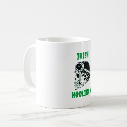 Irish Hooligan Biker Coffee Tasse (Vorderseite Links)
