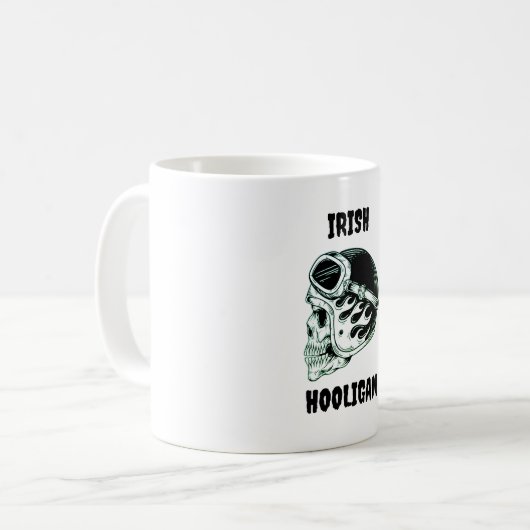 Irish Hooligan Biker Coffee Tasse (Vorderseite Links)