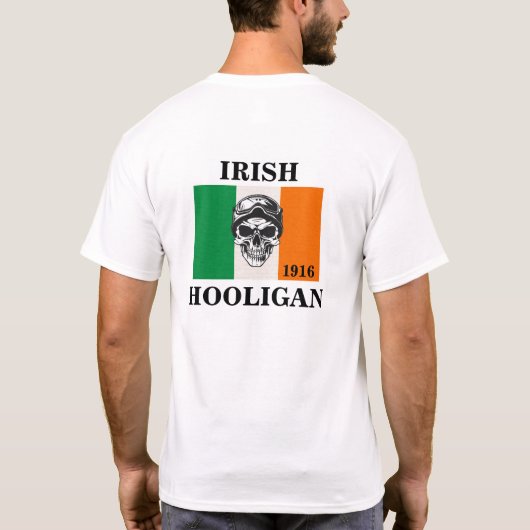 Irish Hooligan Biker Skull T - Shirt (Rückseite)