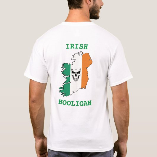 Irish Hooligan Skull Flag T-Shirt (Rückseite)