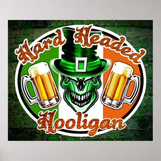 Irish Hooligan Skull: Harter Hooligan 1 Poster (Vorne)