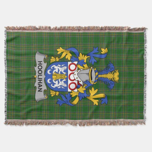 Irish Hoolihan oder O_Holohan Coat of Arms Family Decke (Vorderseite)