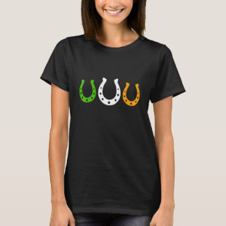 Irish Horseshoe Irland Flagge Reitsport St. Patric T-Shirt