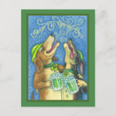IRISH HOUND HUNGS, ST. PATRICK'S DAY BIER POSTCARD POSTKARTE (Vorderseite)