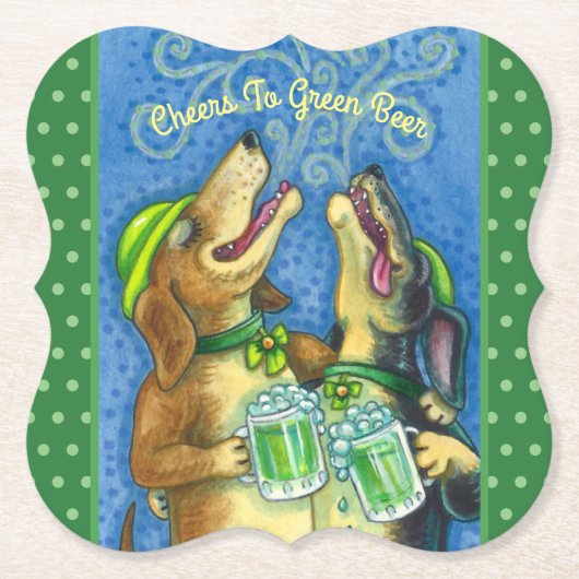 IRISH HOUND HUNGS, ST. PATRICK'S DAY GREEN BIER UNTERSETZER (Vorderseite)