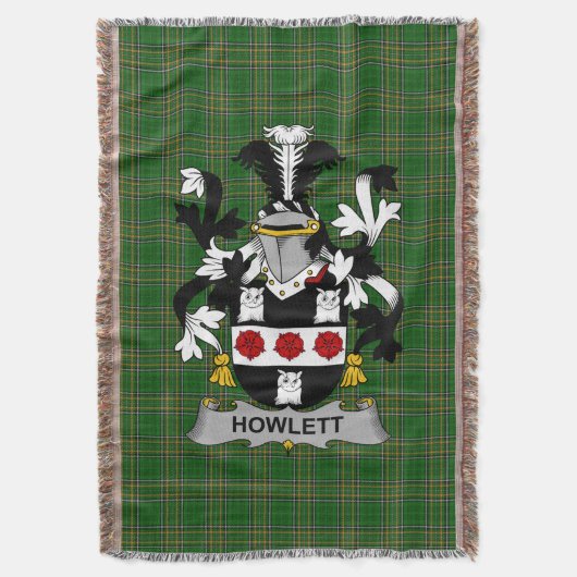 Irish Howlett oder Hewlett Coat of Arms Family Cre Decke (Vorderseite Vertikal)