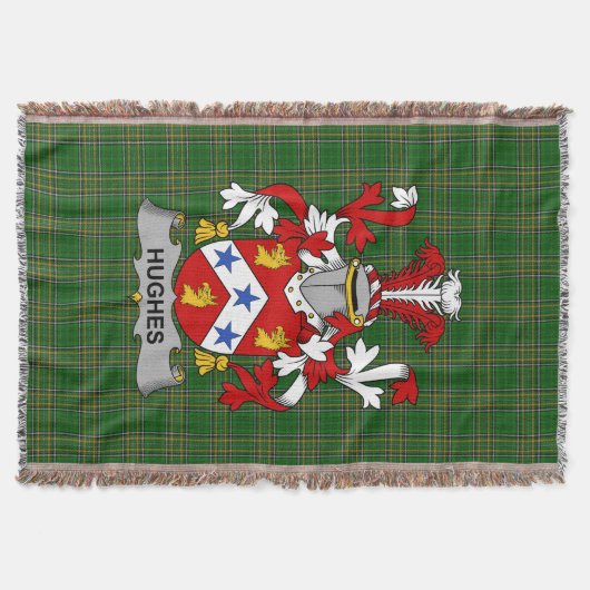 Irish Hughes Coat of Arms Familienwappen Irland Decke (Vorderseite)