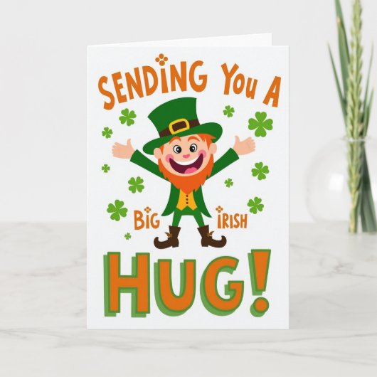 Irish Hugs Leprechaun Fun Card Karte (Vorderseite)