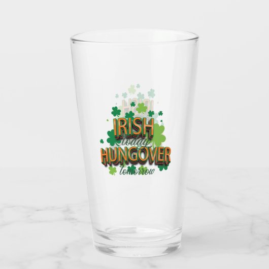Irish Hungover Funny Glas (Rückseite)