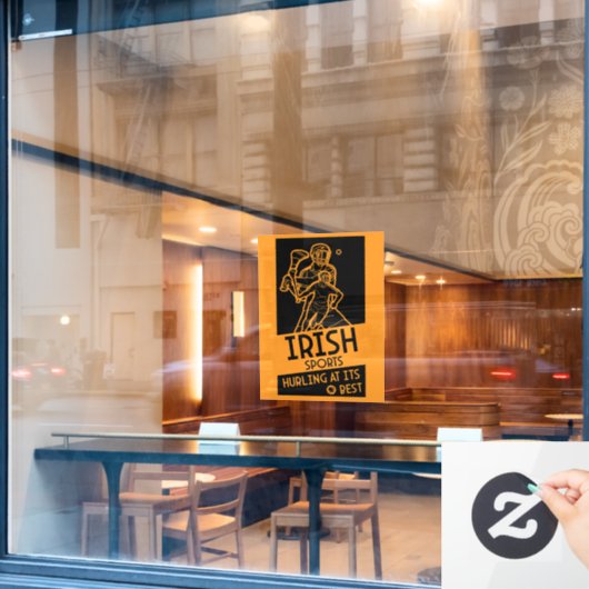 Irish Hurling Sport Fensteraufkleber (Café-Fenster)