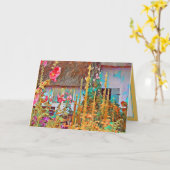 Irish Hütte Garden Happy Birthday Friend Karte (Gelbe Blume)