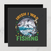 Irish I Fishing Funny St Patrick's Fisherman Einladung (Vorne/Hinten)