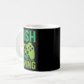 Irish I Gaming Funny St Patricks Day Gamer Boy Kaffeetasse (Vorderseite Links)