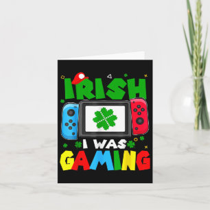 Irish I Gaming Funny St Patricks Day Gamer Boy Karte
