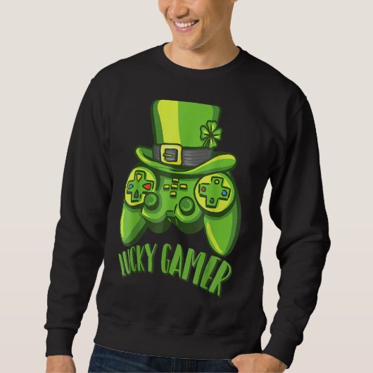 Irish I Gaming Funny St Patrick's Day Video Game Sweatshirt (Vorderseite)